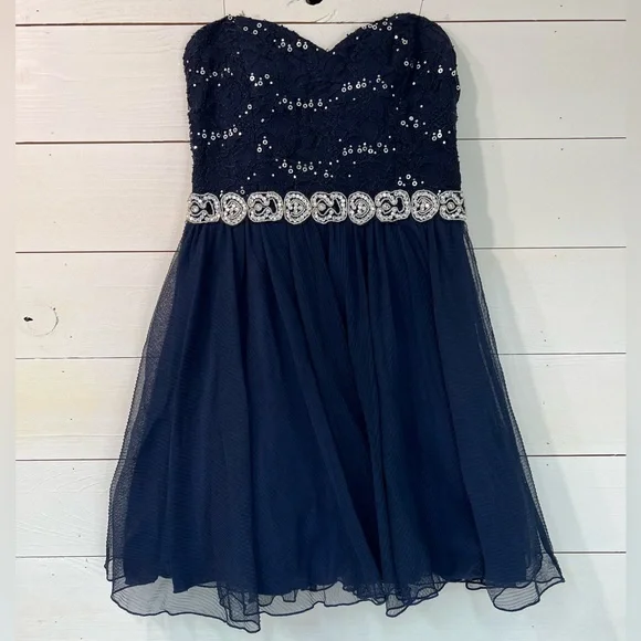 princess polly baby blue dress City Triangles | Dresses | Navy Blue Strapless Cocktail Dress Homecoming  Dress Size 5